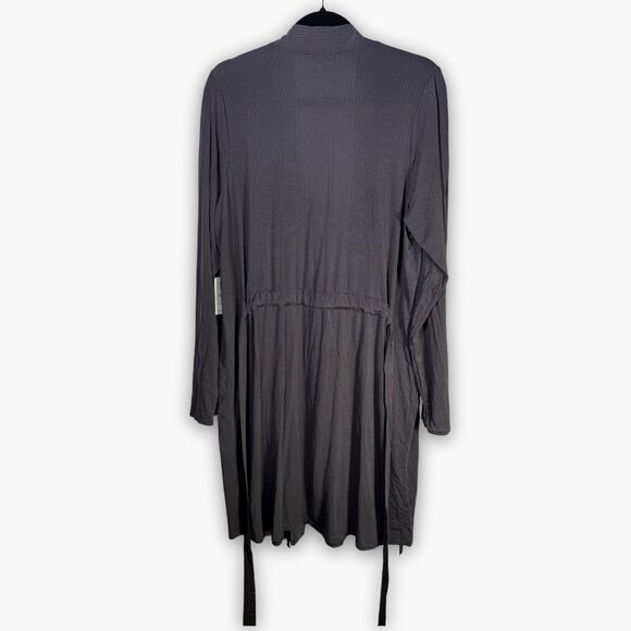 NWT  Tommy John Second Skin Luxe Ribbed Robe in Phantom (Gray) XL MSRP $98 - Picture 3 of 9